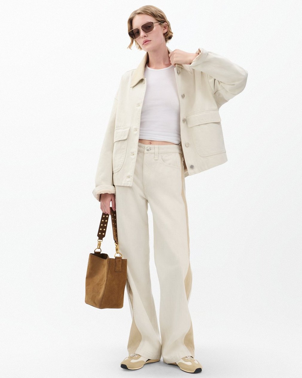 Natalia Denim Jacket Two Tone Stone - Image 3