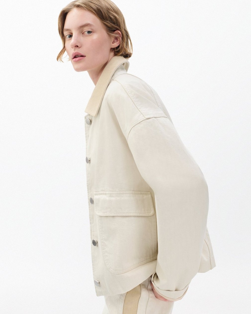 Natalia Denim Jacket Two Tone Stone - Image 4