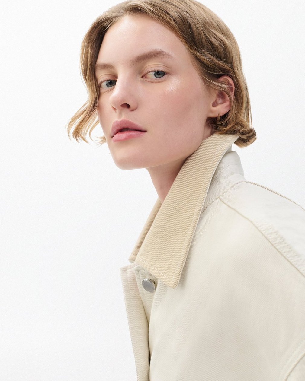 Natalia Denim Jacket Two Tone Stone - Image 5