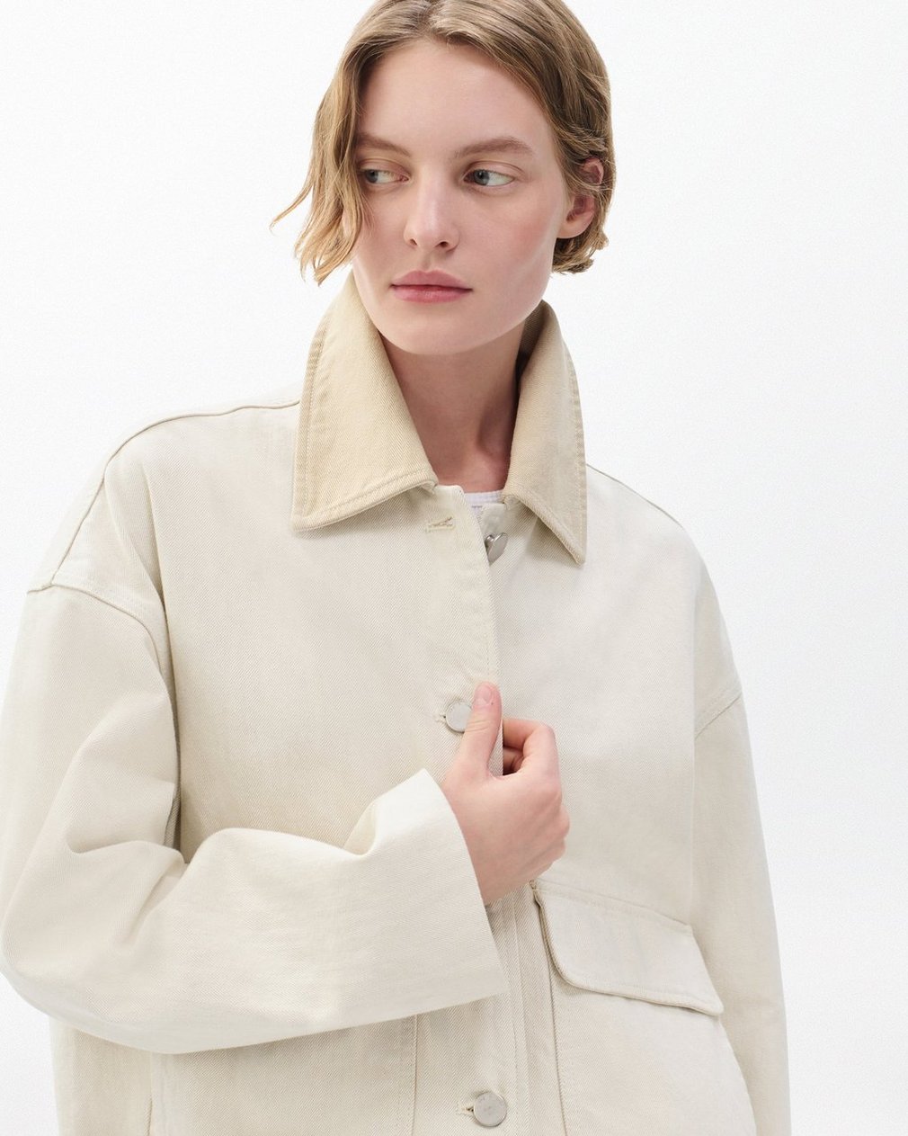 Natalia Denim Jacket Two Tone Stone - Image 6