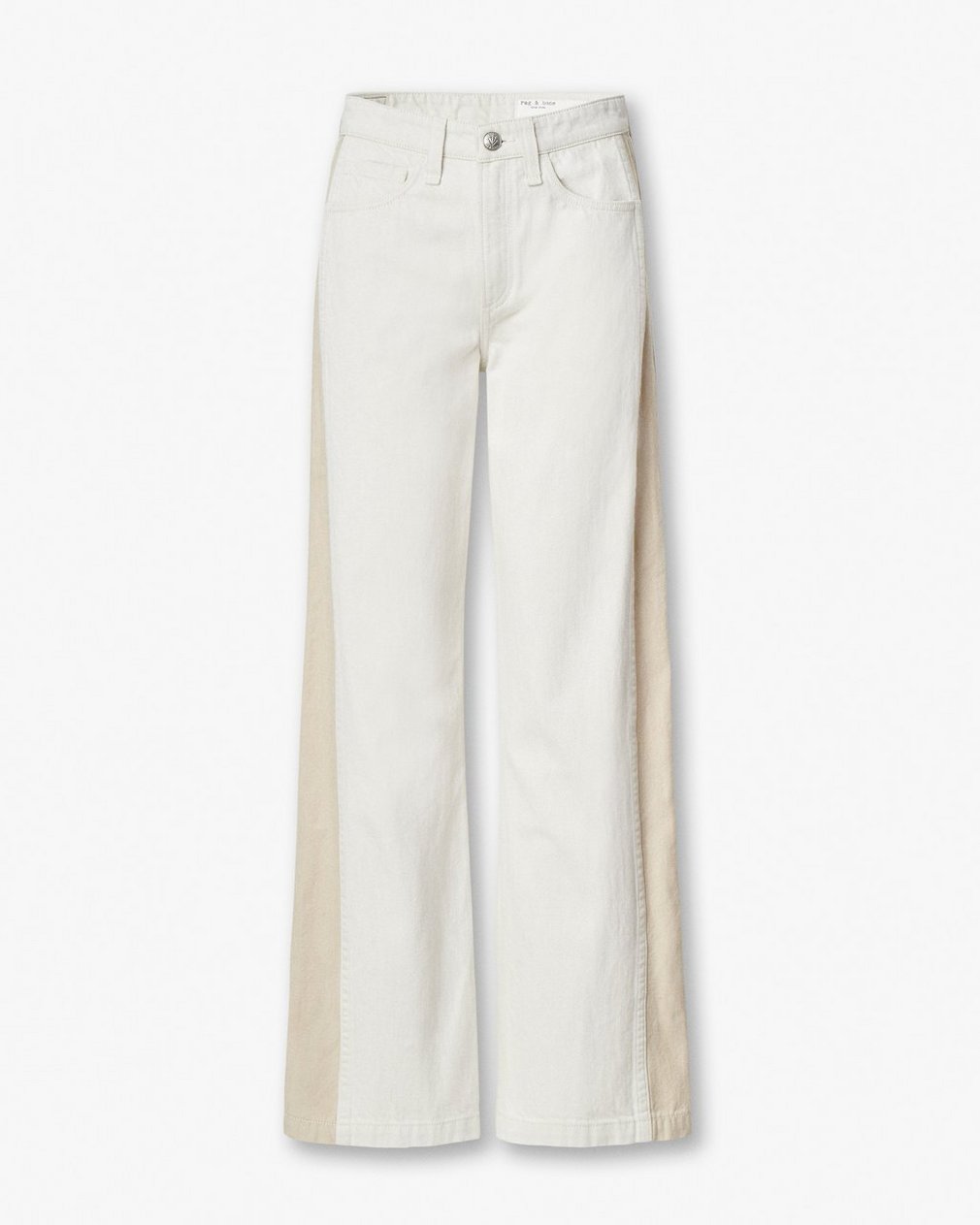 Logan Spliced Wide-Leg Jeans Two Tone Stone - Image 2