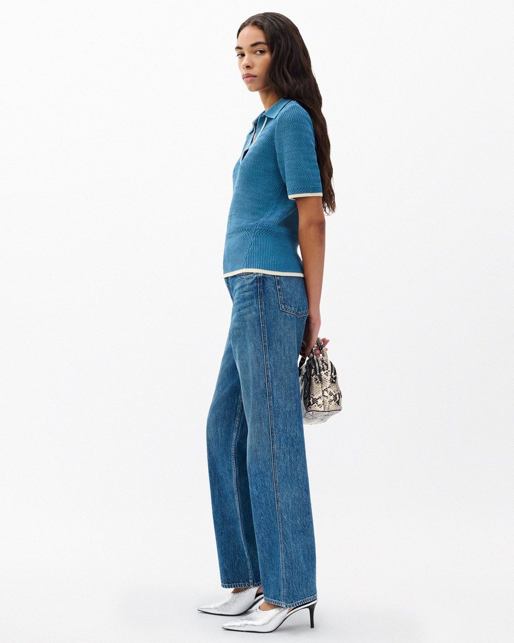 Costi Knit Polo Shirt Fog Blue - Image 3