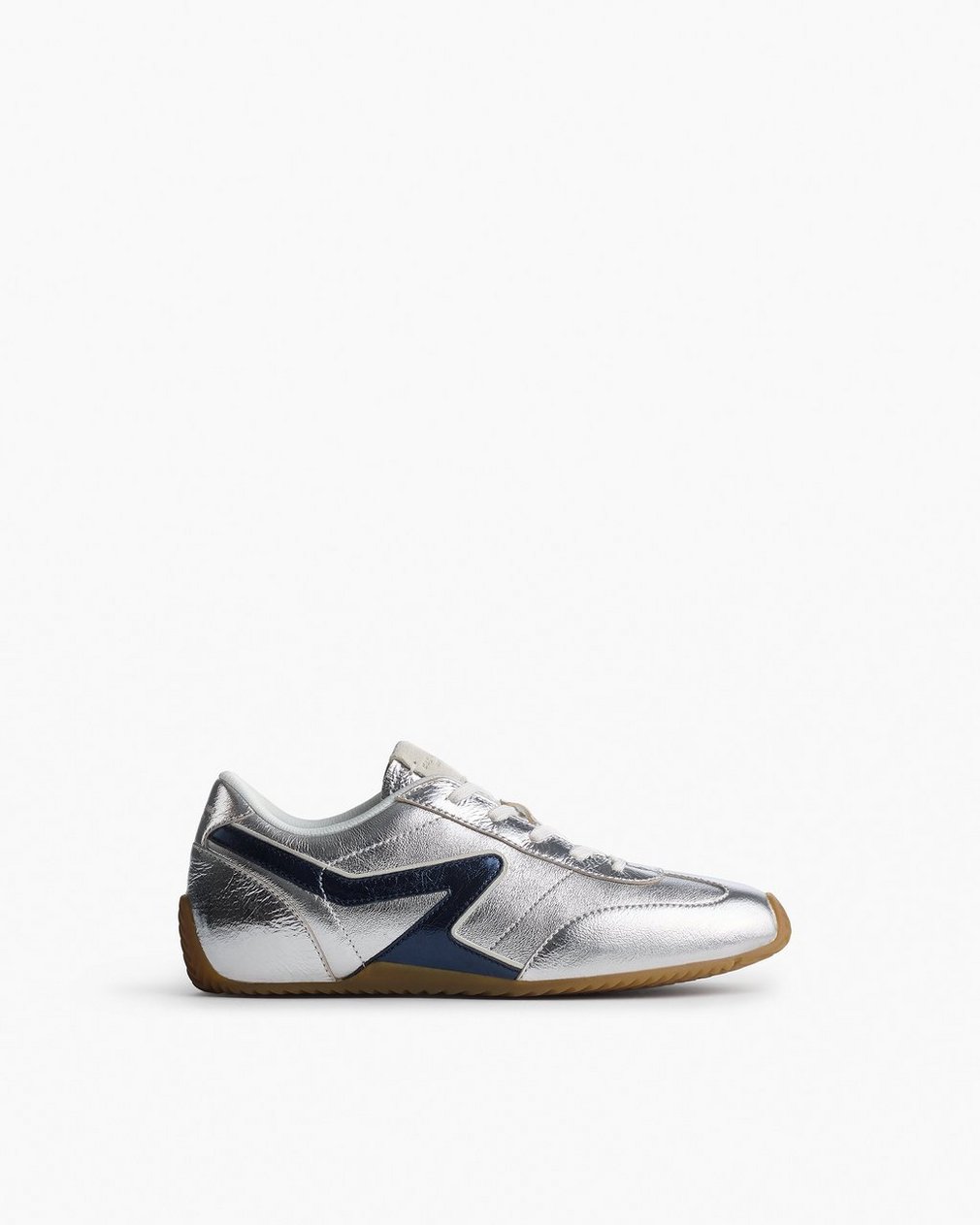 Ultra Slim Retro Runner Sneakers Silver Navy