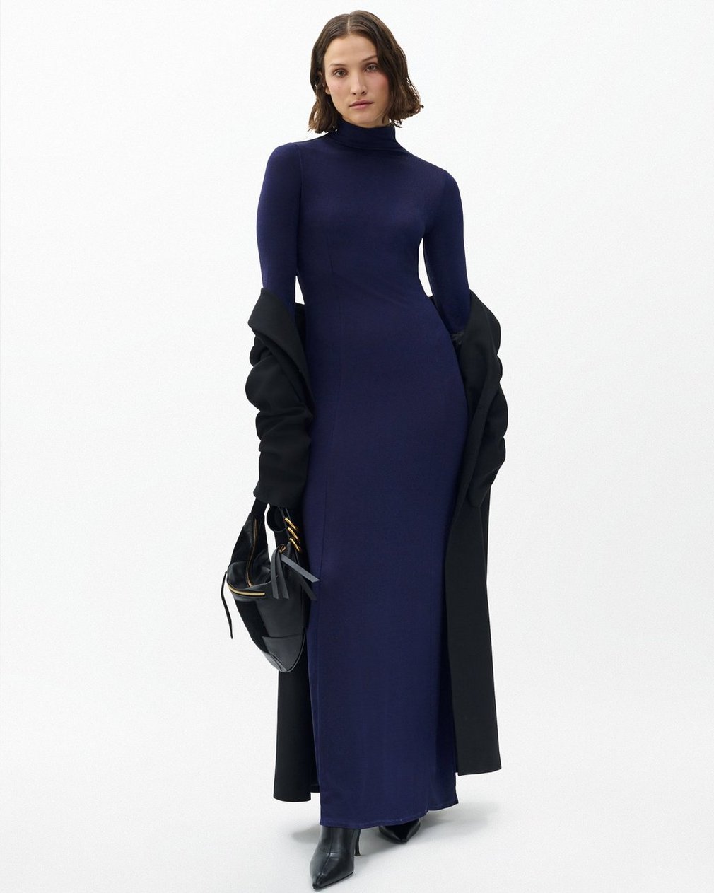 Elsa Metallic Maxi Dress Dark Blue