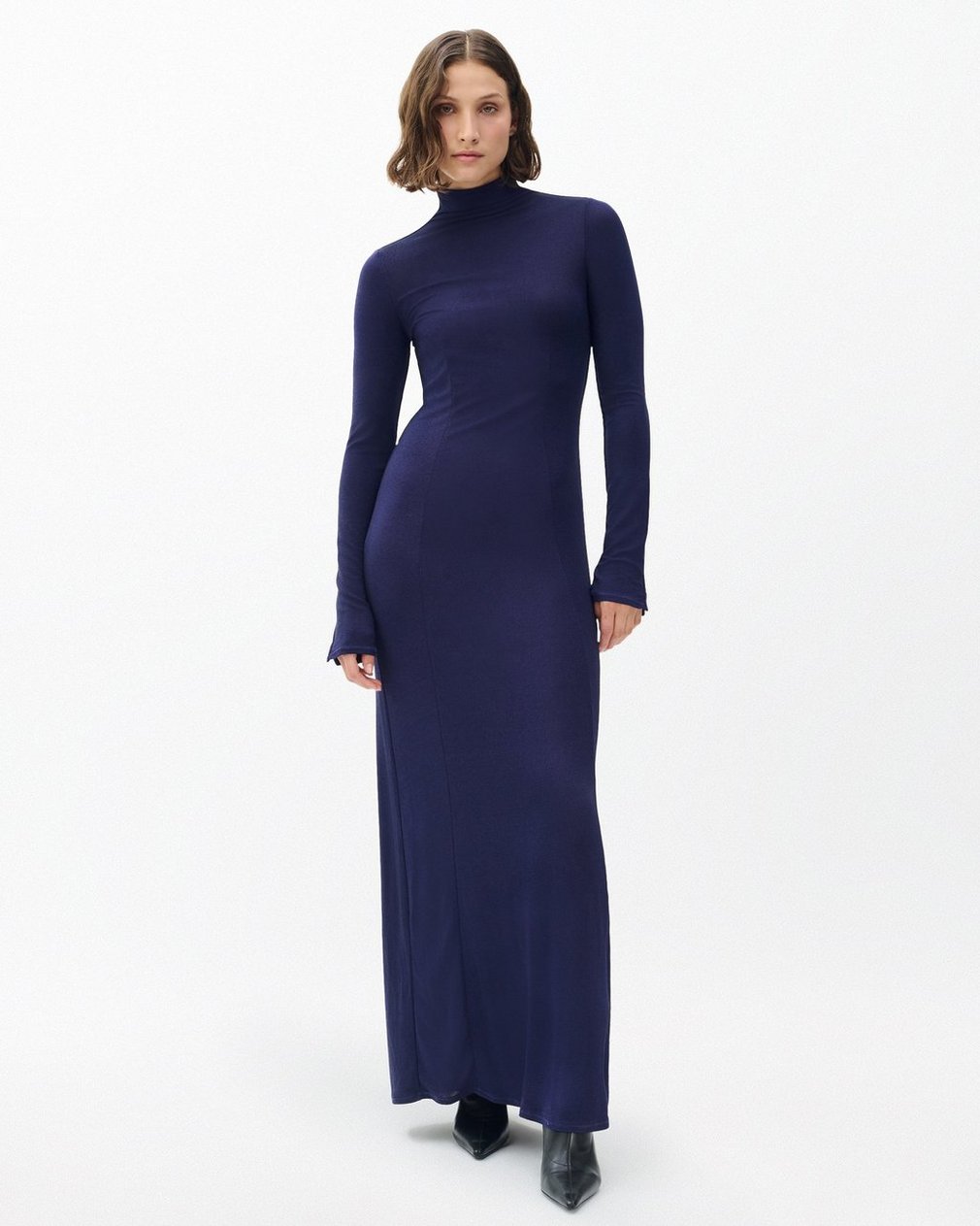 Elsa Metallic Maxi Dress Dark Blue - Image 5