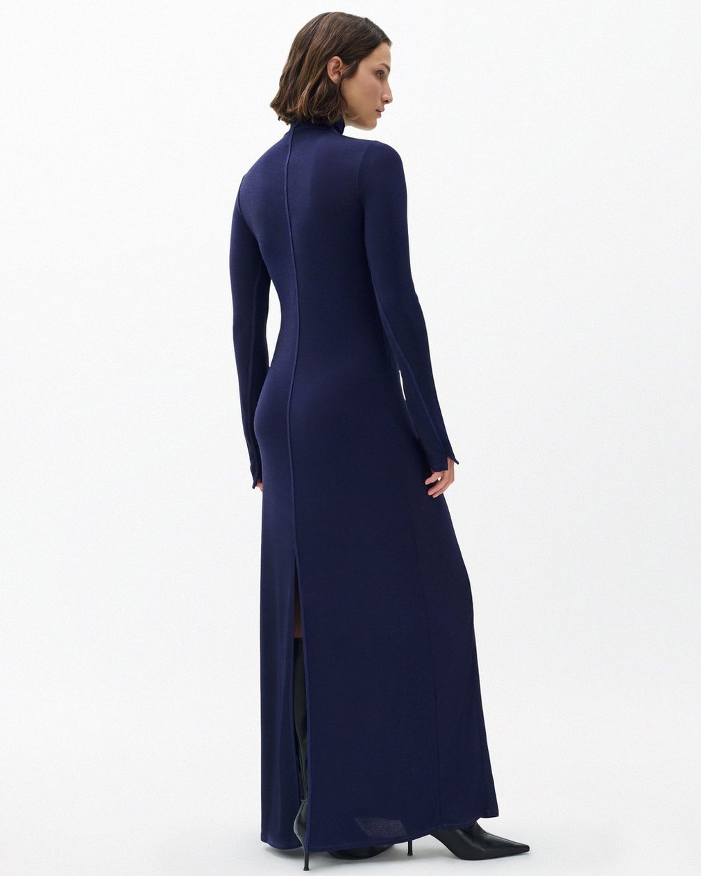 Elsa Metallic Maxi Dress Dark Blue - Image 6