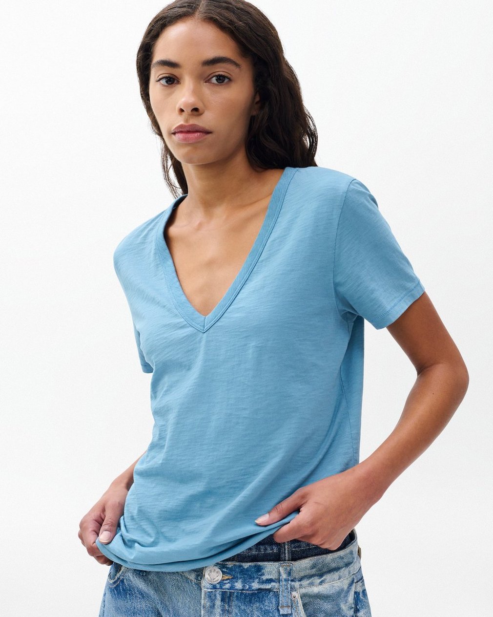 The Slub Vee Fog Blue - Image 4