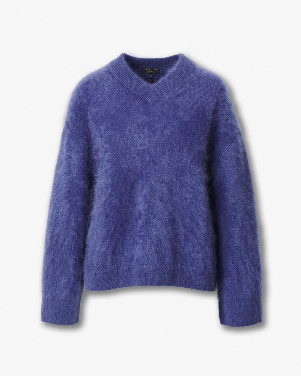 Jada Brushed Cashmere V-Neck Sweater Dark Blue - Image 2