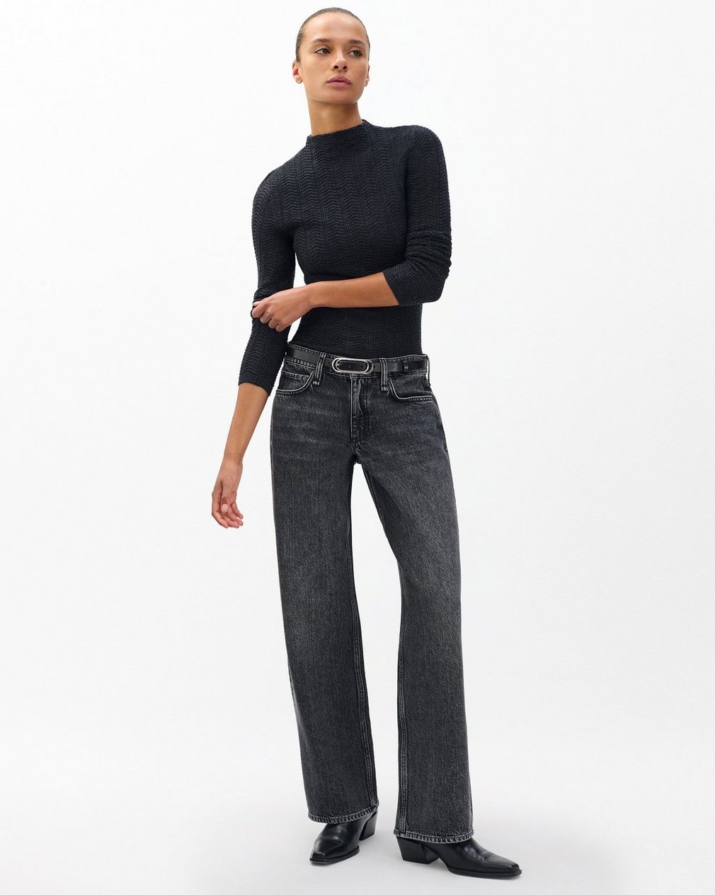 Saige Relaxed Straight Jeans Charcoal - Image 3