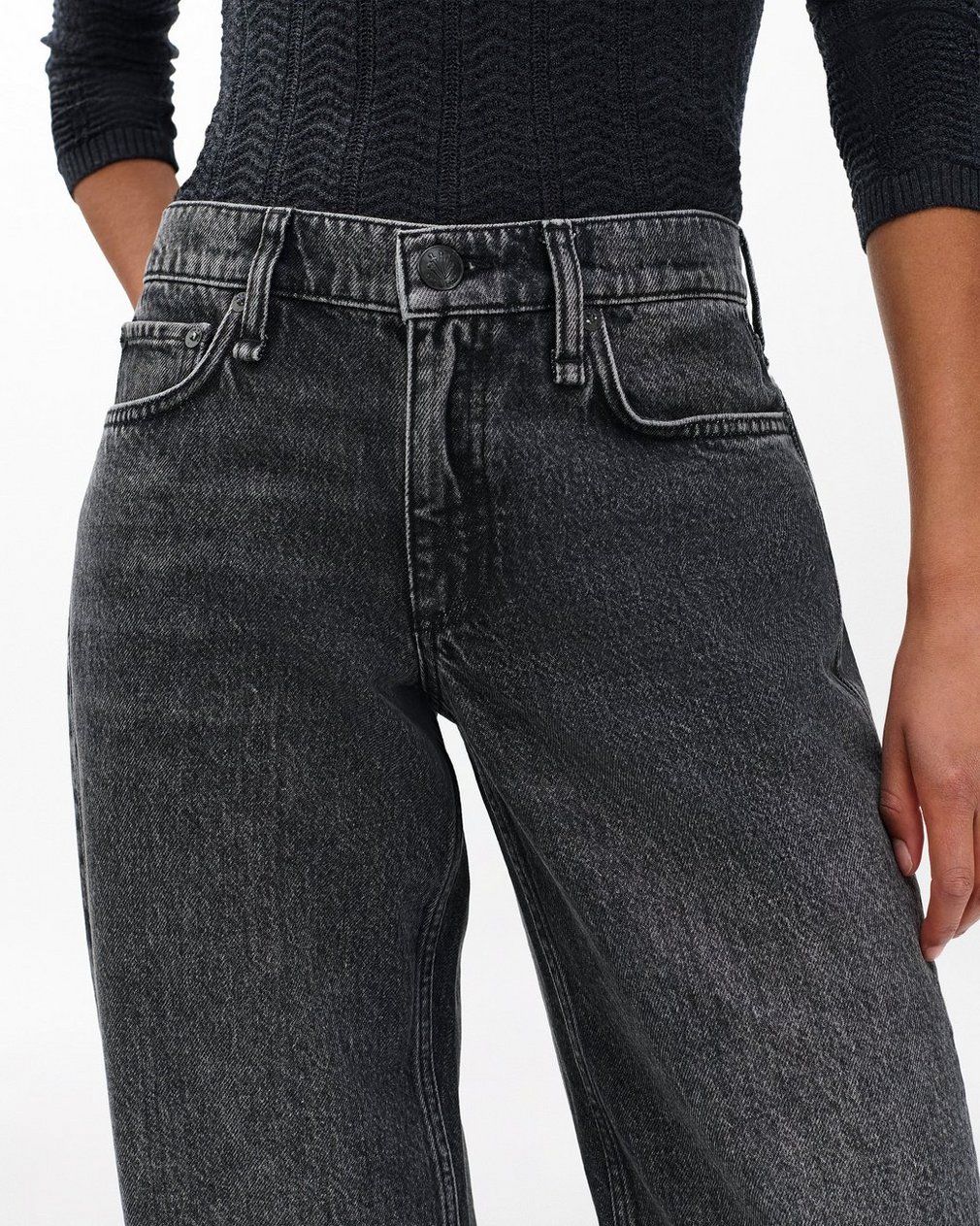Saige Relaxed Straight Jeans Charcoal - Image 5