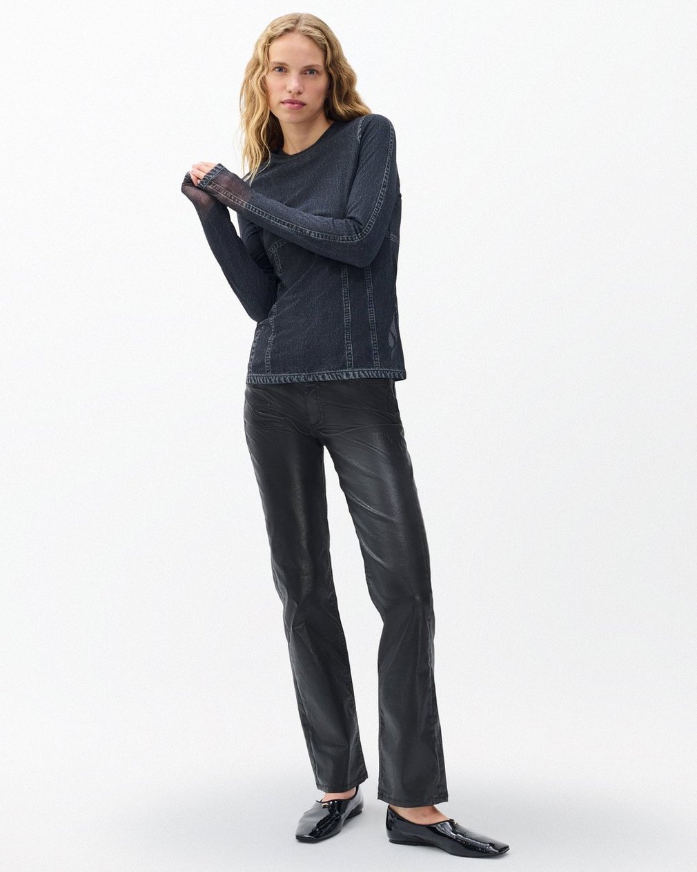 Harlow Straight Jeans Black Coated