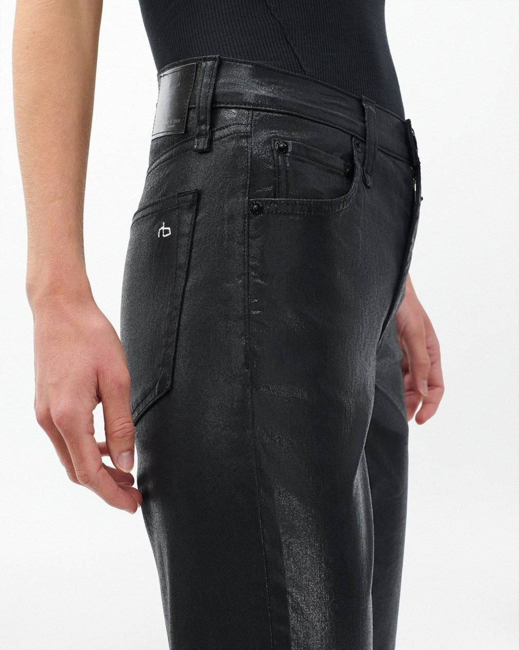 Harlow Straight Jeans Black Coated - Image 5