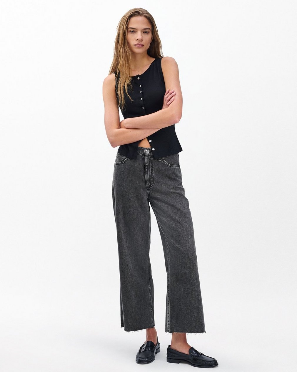 Andi Ankle Wide-Leg Jeans Raven - Image 3
