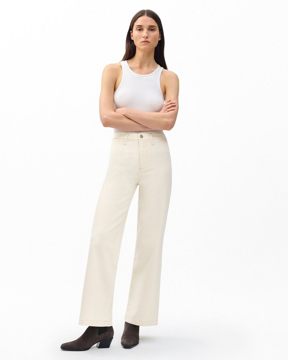Hadley Wide-Leg Jeans Ecru - Image 3