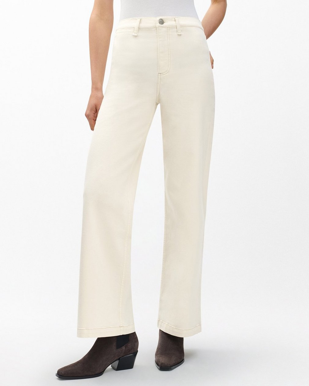 Hadley Wide-Leg Jeans Ecru - Image 4