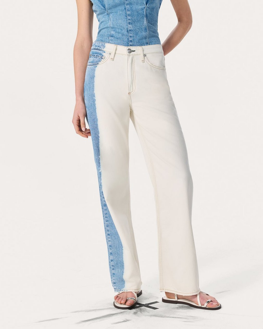 Logan Wide-Leg Jeans Bleach Stripe - Image 3