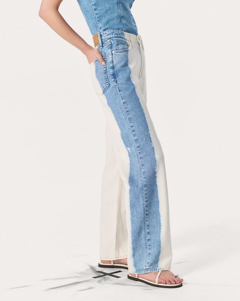 Logan Wide-Leg Jeans Bleach Stripe - Image 4