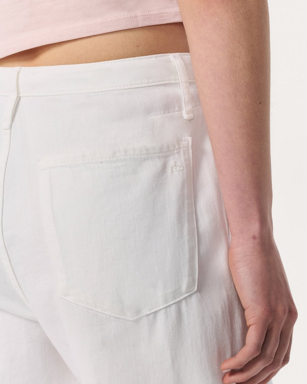 Phoebe Denim Beach Pants White Eyelet - Image 5