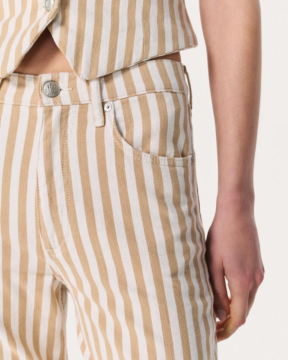 Shea Relaxed Straight Jeans Tan Stripe - Image 4