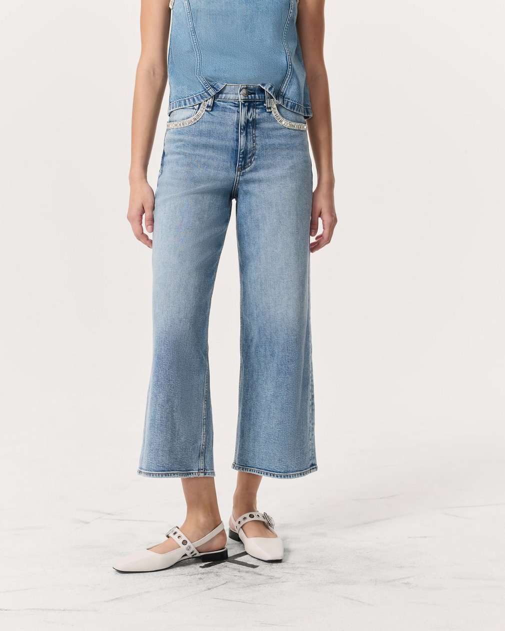 Andi Embellished Ankle-Length Wide-Leg Jeans Pacific With Jewel - Image 3