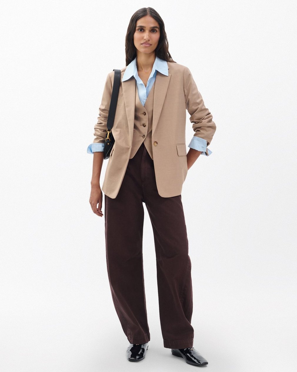 Jennifer Two-in-One Blazer Heathered Camel - Image 3