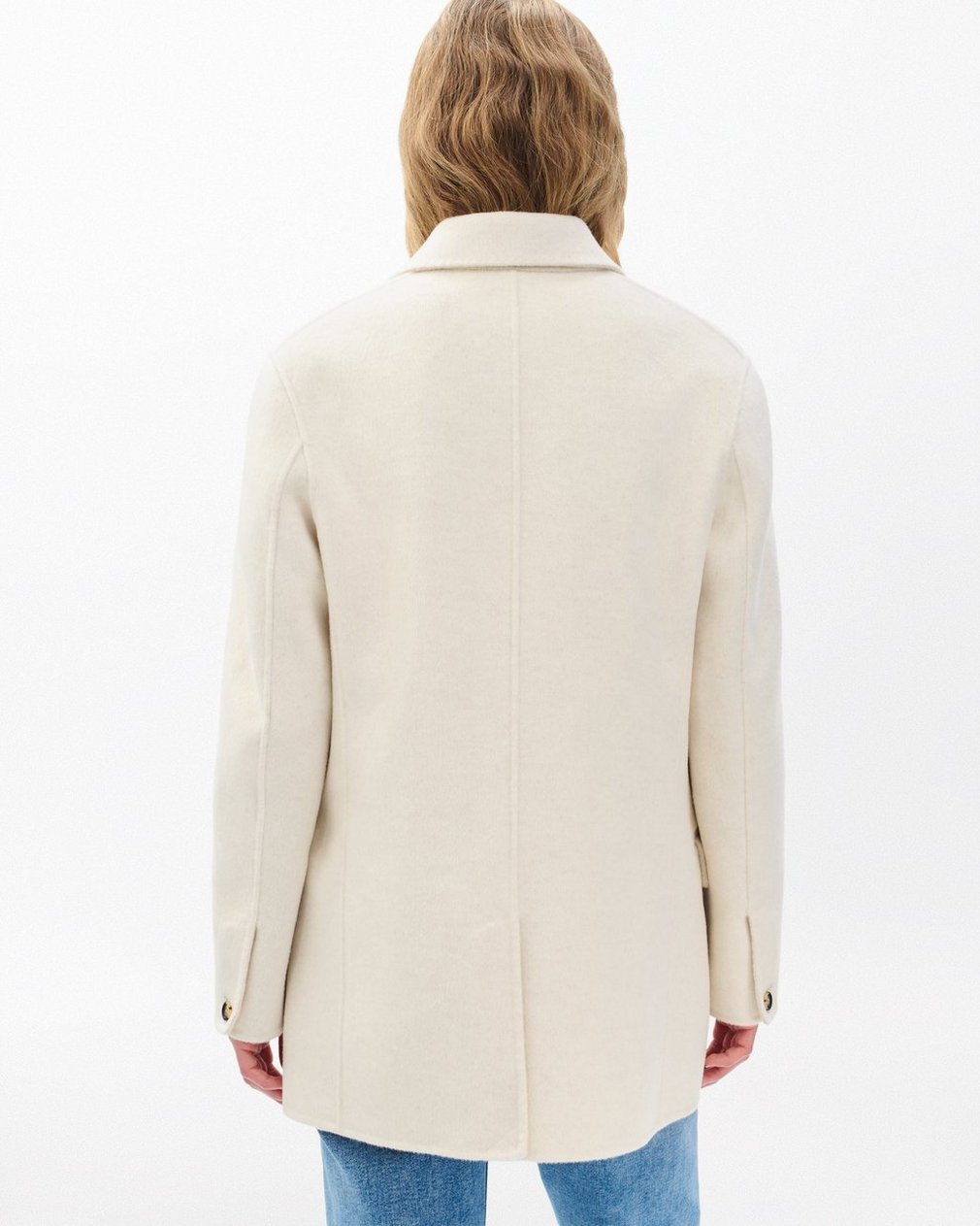 Zoe Double-Face Wool Blazer Ivory - Image 6