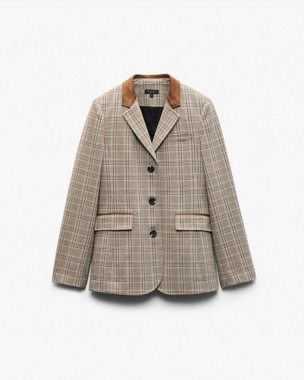 Evia Plaid Blazer Tan Multi - Image 2