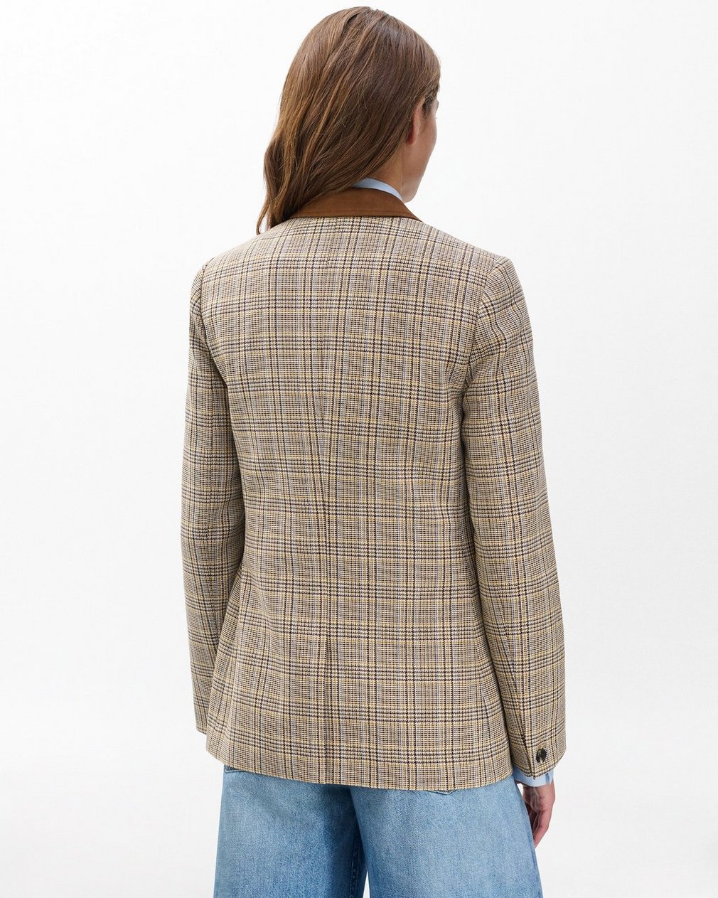 Evia Plaid Blazer Tan Multi - Image 6