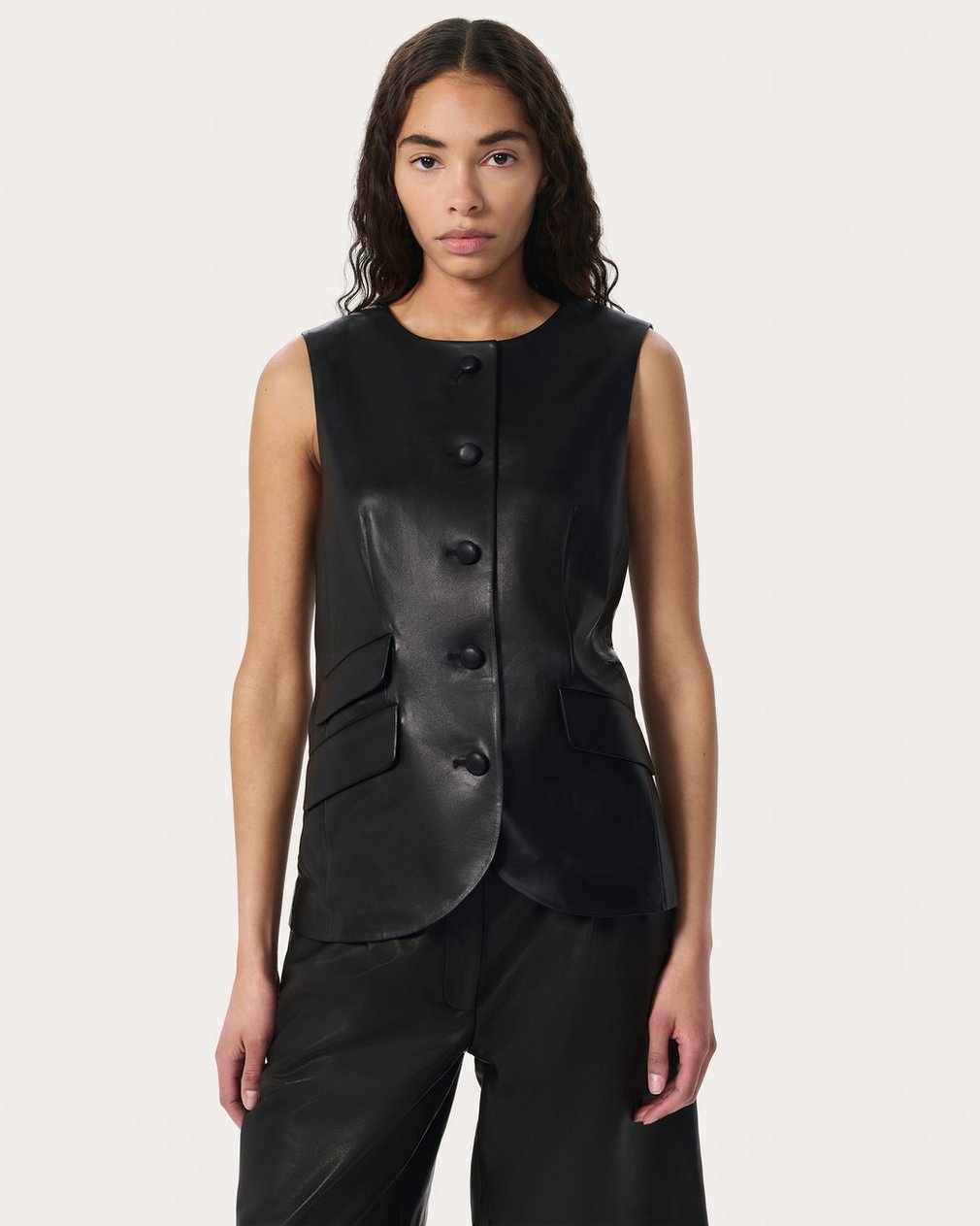 Slade Leather Vest Black