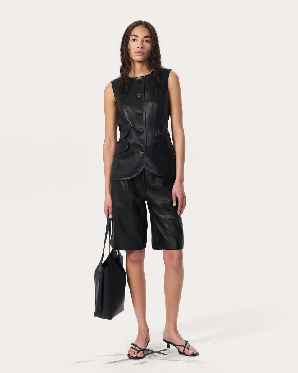 Slade Leather Vest Black - Image 3