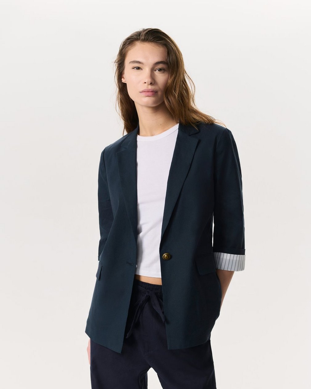 Jennie Linen-Blend Blazer Salute