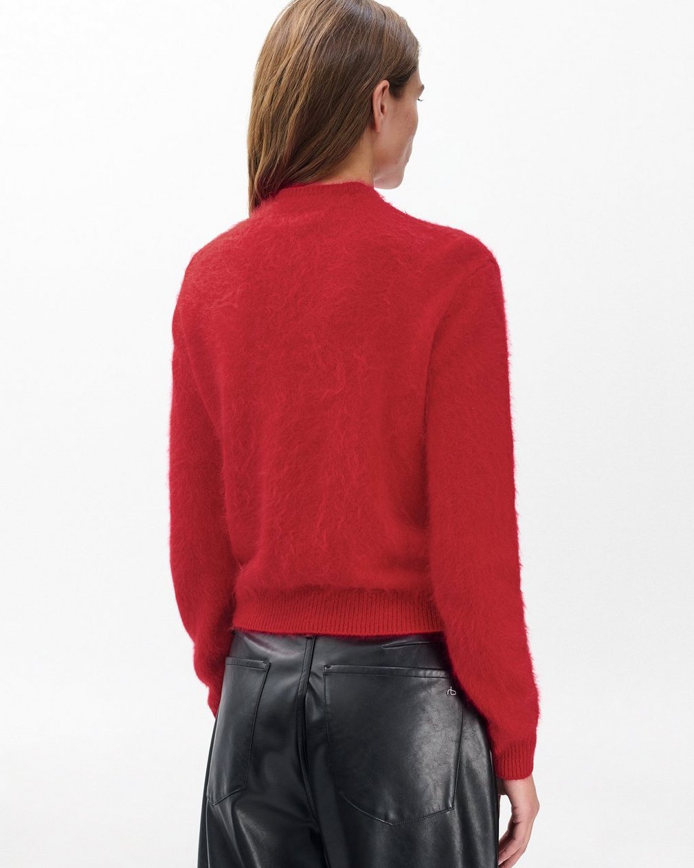 Jada Brushed Cashmere Cardigan Red - Image 6