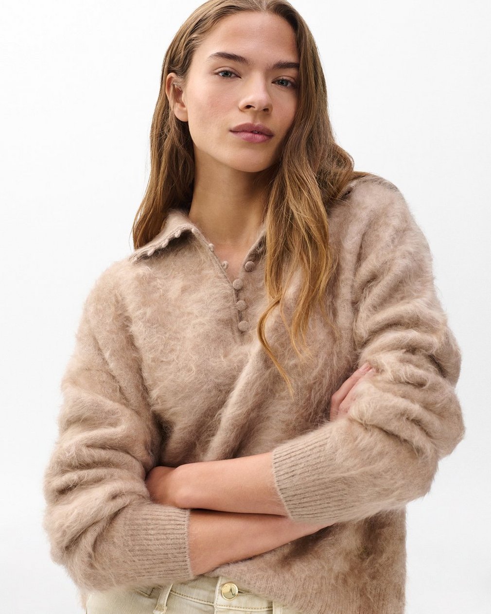 Jada Brushed Cashmere Sweater Mink