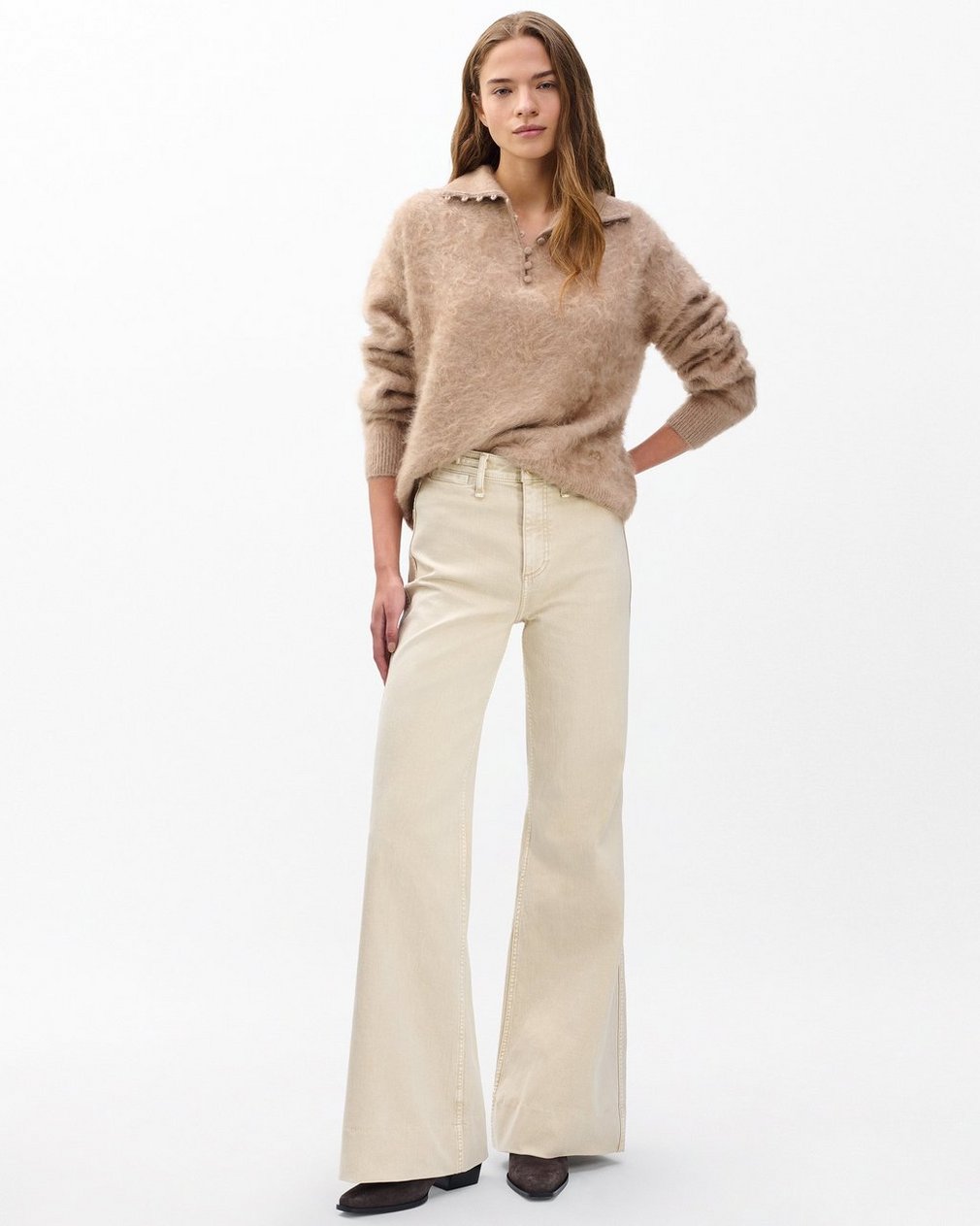 Jada Brushed Cashmere Sweater Mink - Image 3