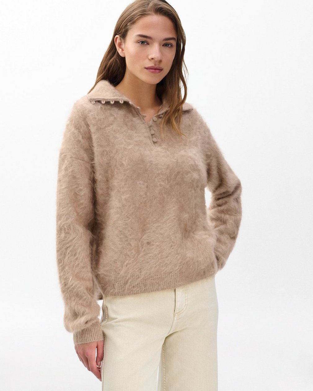 Jada Brushed Cashmere Sweater Mink - Image 4