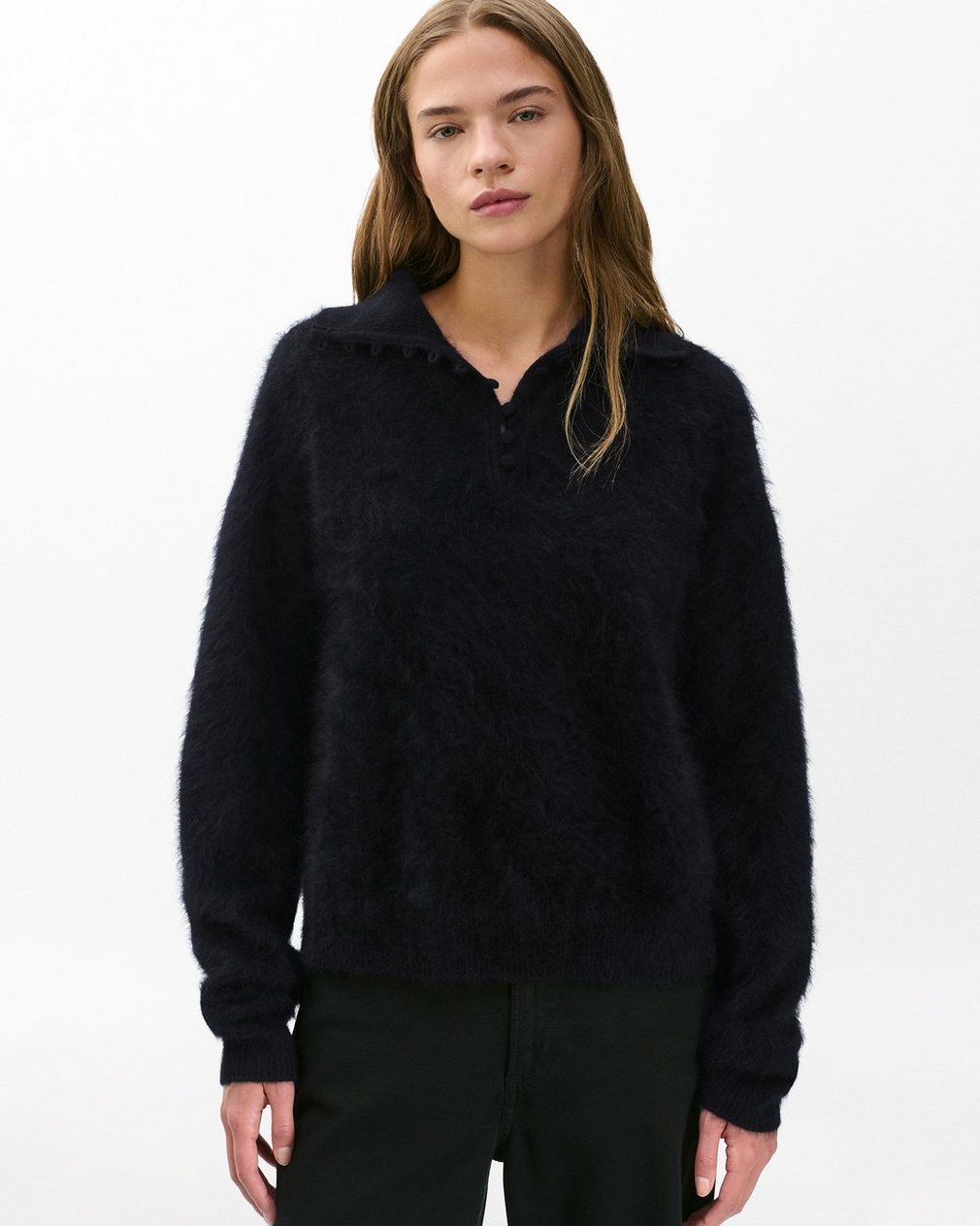 Jada Brushed Cashmere Sweater Black - Image 4