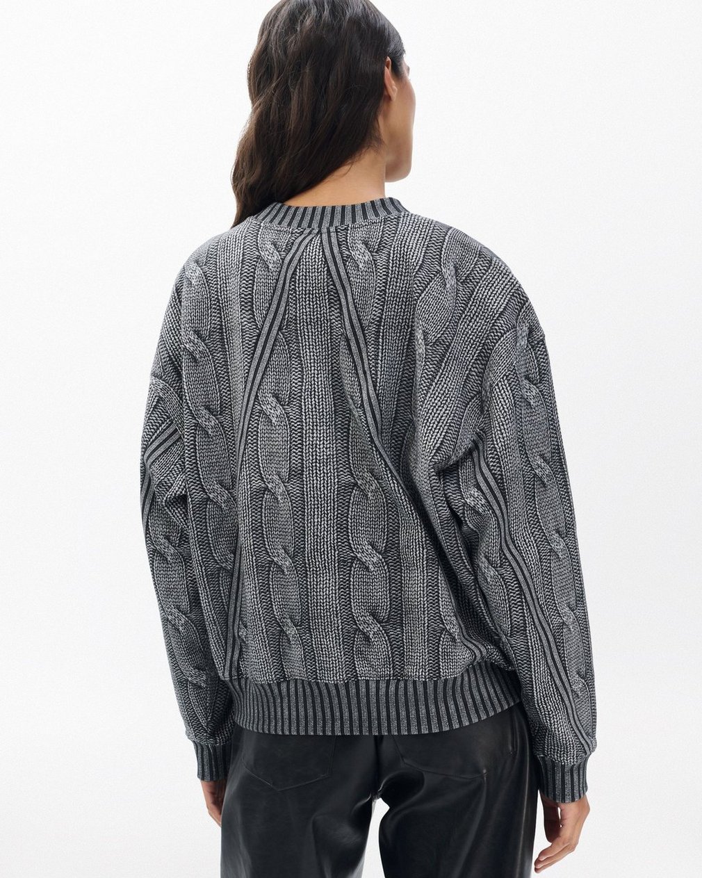 Miramar Cable-Effect Sweatshirt Washed Black - Image 6