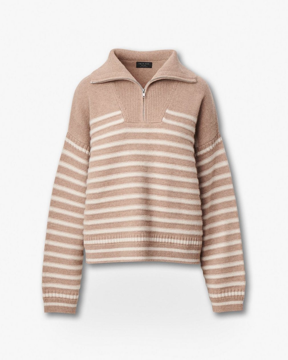 Raven Wool-Cashmere Half-Zip Sweater Camel - Image 2