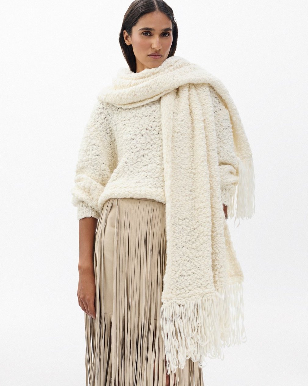 Luisa Scarf Sweater Ivory