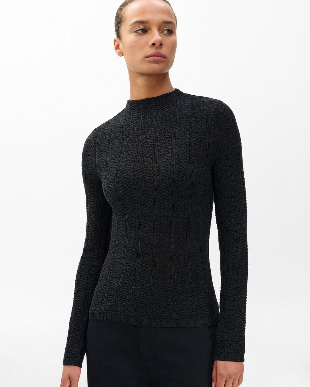 Francesca Merino Wool Turtleneck Charcoal - Image 4