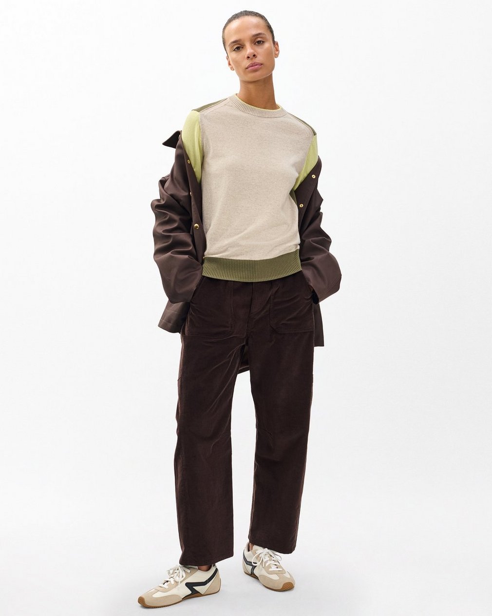 Taron Colorblock Wool Sweater Oatmeal Multi - Image 3