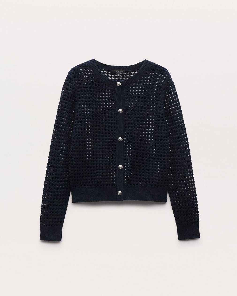 Ezra Open-Knit Cardigan Indigo - Image 2