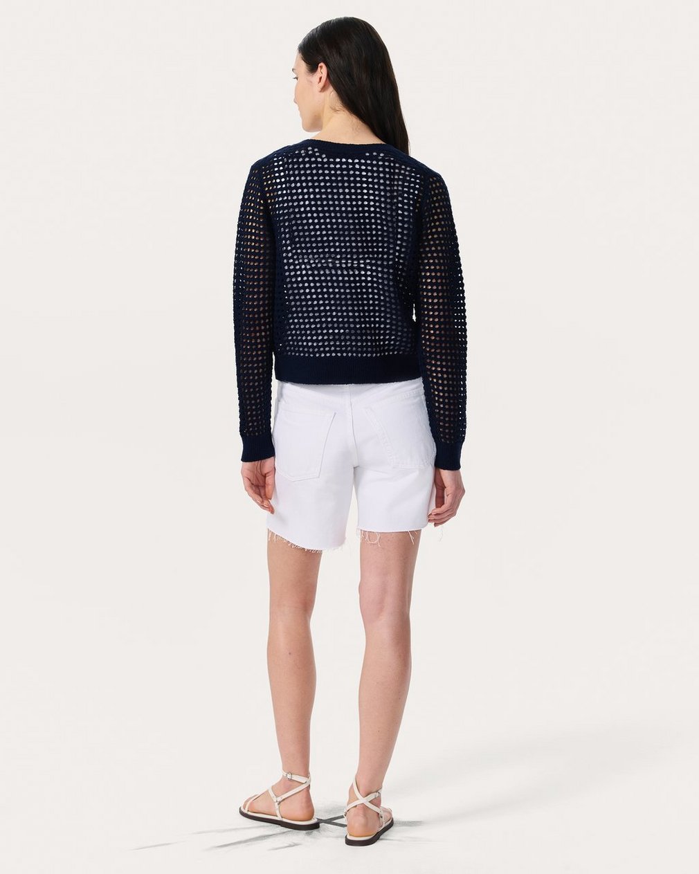 Ezra Open-Knit Cardigan Indigo - Image 7