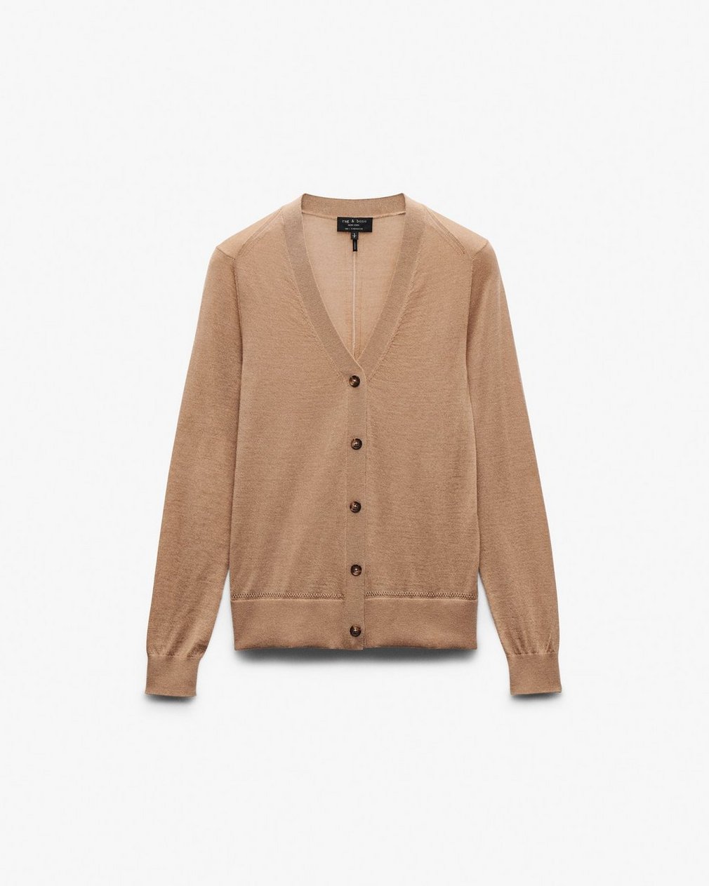 Adeline Lightweight Cashmere Cardigan Camel - Image 2