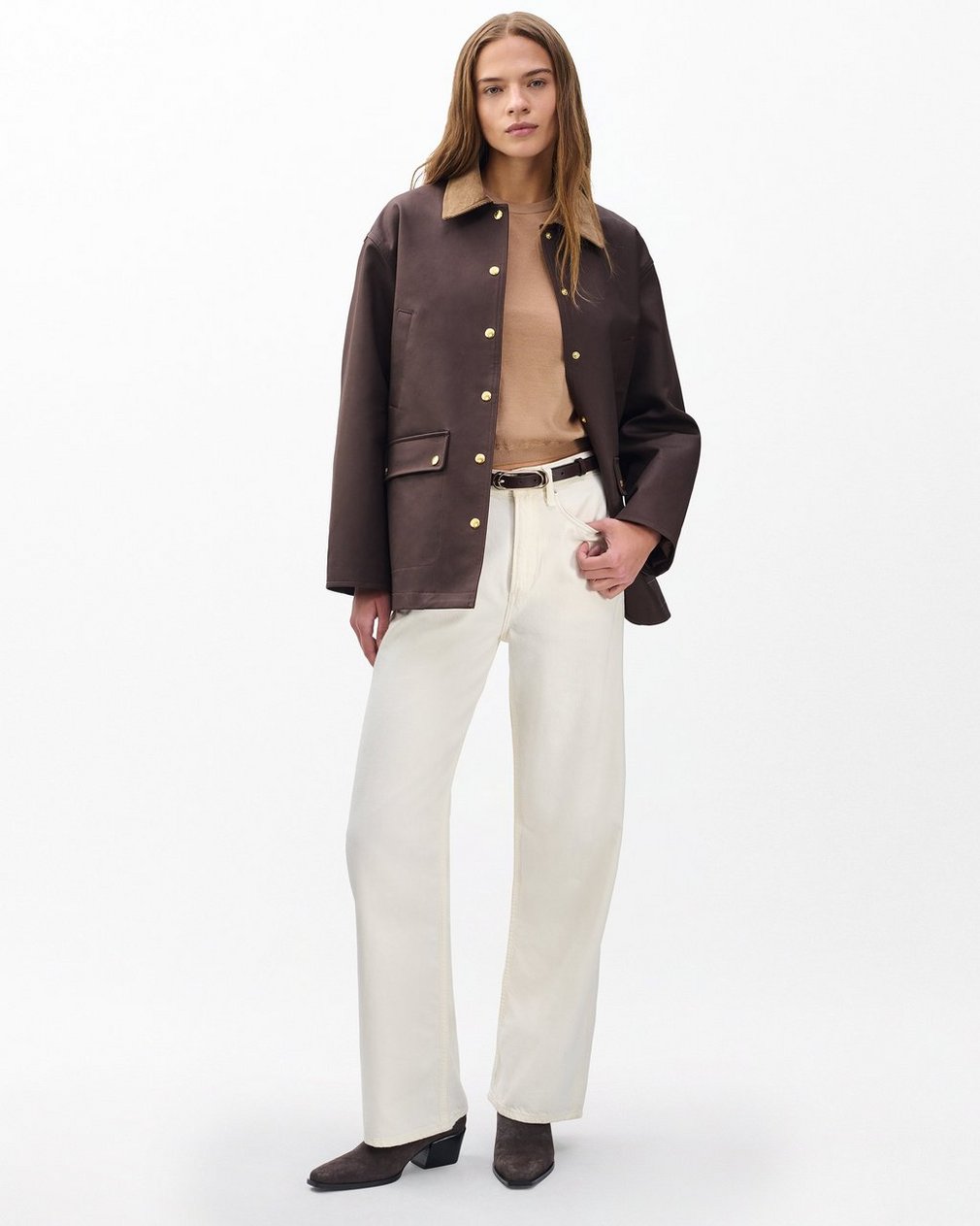 Adeline Lightweight Cashmere T Shirt Camel - Image 4