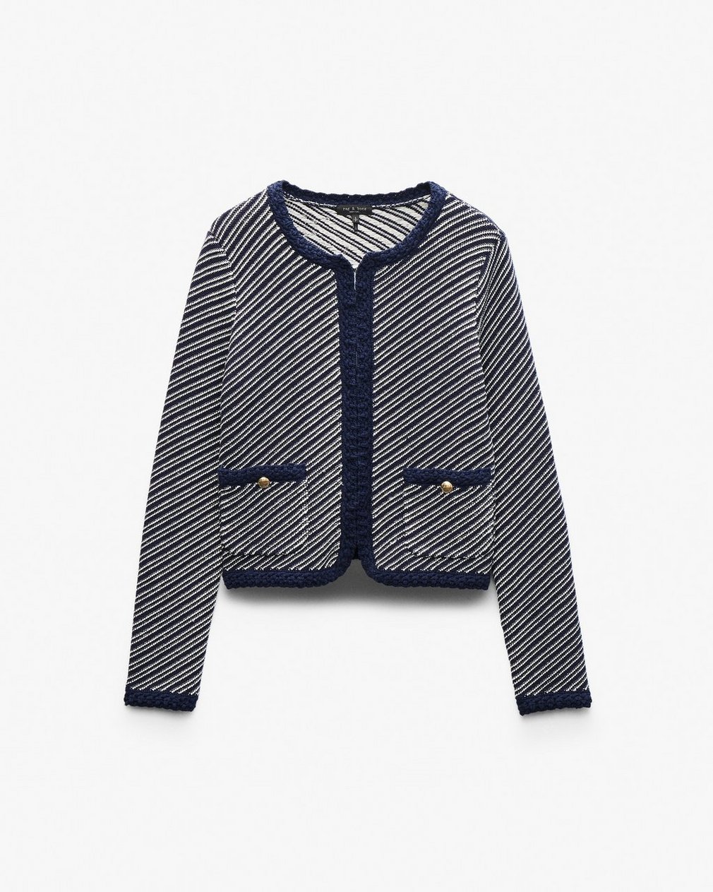 Claire Striped Cardigan Indigo - Image 2