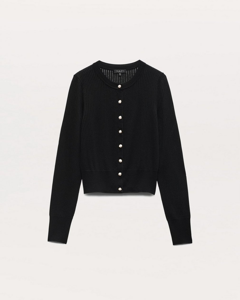 Molly Open-Knit Cardigan Black - Image 2
