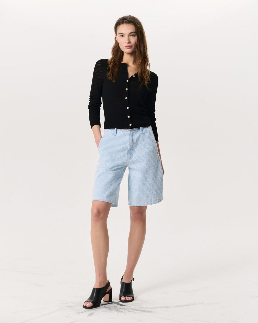 Molly Open-Knit Cardigan Black - Image 4