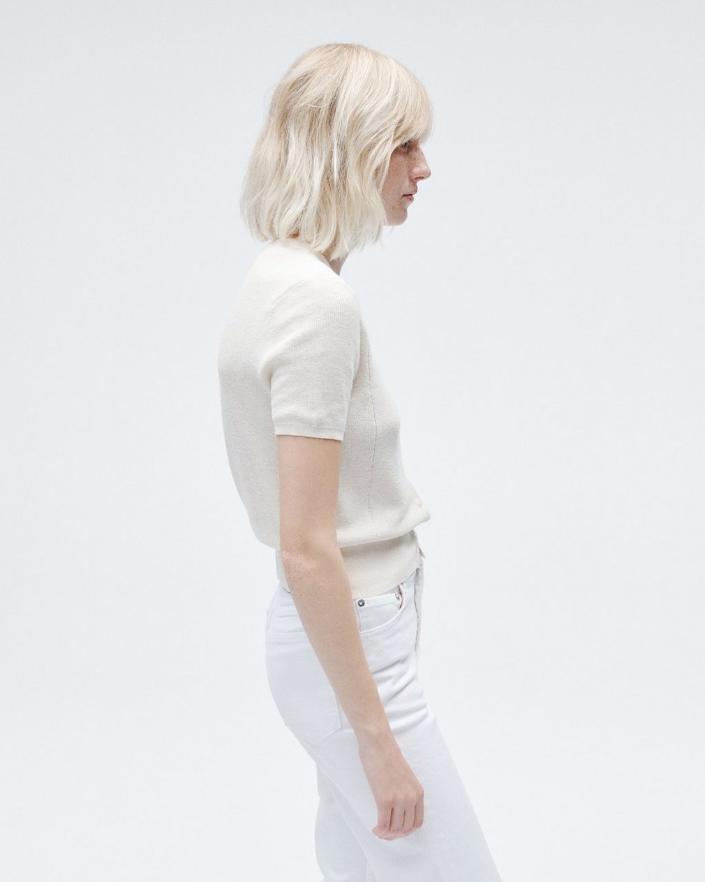 Dina Cotton Cardigan Ivory - Image 4