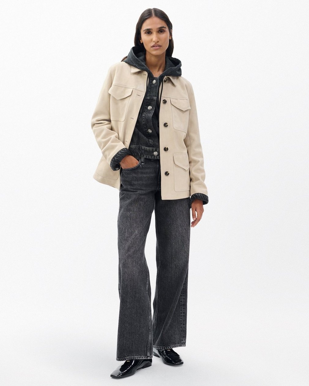 Kara Suede Jacket Stone - Image 3
